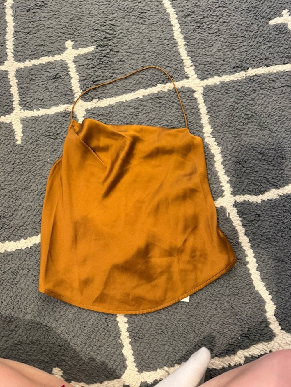 The Sei Silk Open Back Tie Tank - Brown Toffee